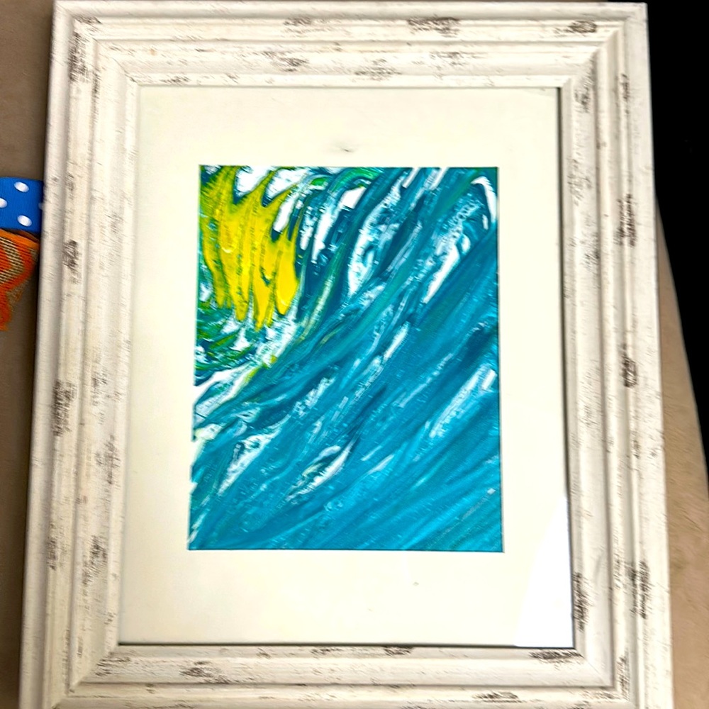 Hand painted framed art